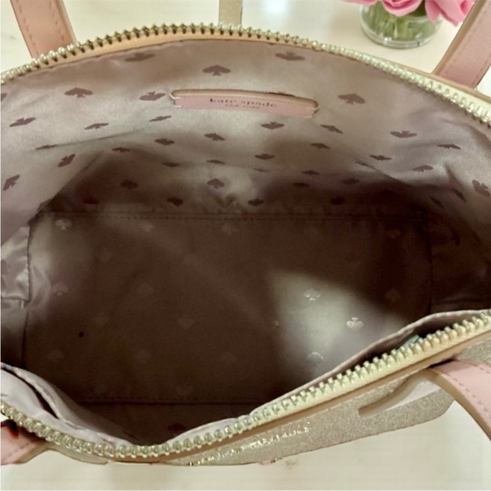 Kate Spade Pink & Rose Gold Glitter Satchel - Picture 7 of 7